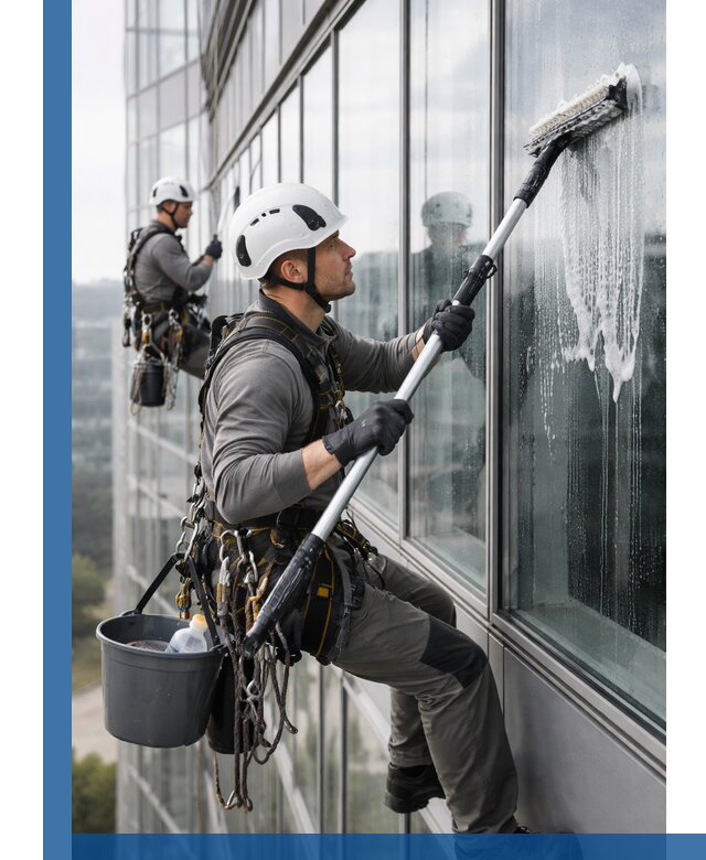 Высотная мойка сплошного остекления с выездом в Тынде