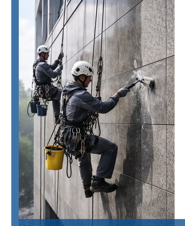 Профессиональная мойка фасада из керамогранита в Тынде