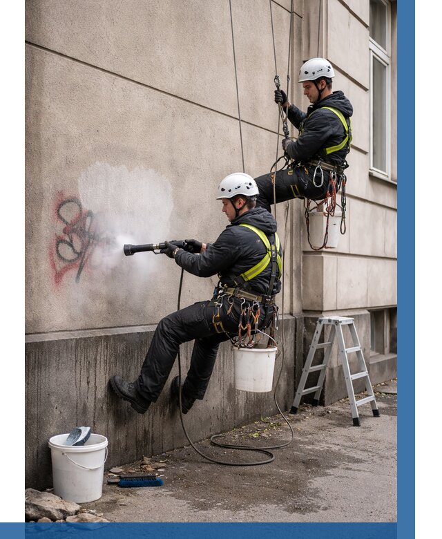 Удаление граффити с фасада в Тынде от 4625 р. | ВЫСОТНИК-Тнд