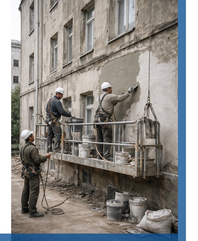 Капитальный ремонт фасада в Тынде от 4316 р. | ВЫСОТНИК-Тнд