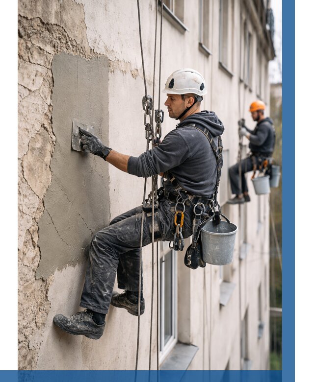 Восстановление штукатурки фасада в Тынде от 1233 р. | ВЫСОТНИК-Тнд