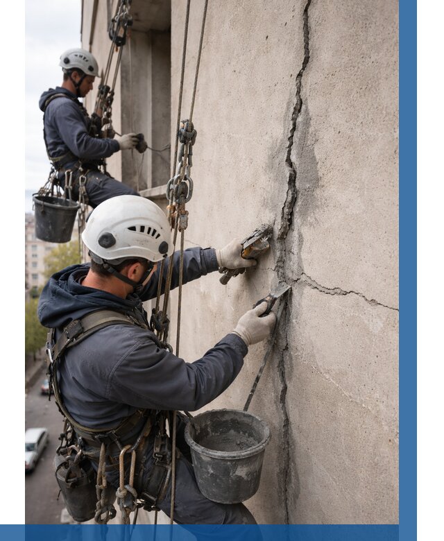 Заделка трещин на фасаде в Тынде от 925 р. | ВЫСОТНИК-Тнд