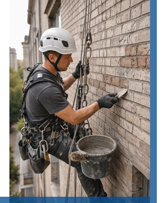 Ремонт кирпичной кладки фасада в Тынде от 1850 р. | ВЫСОТНИК-Тнд