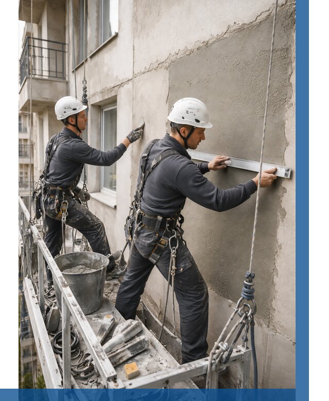 Штукатурка фасада на высоте в Тынде от 925 р. | ВЫСОТНИК-Тнд