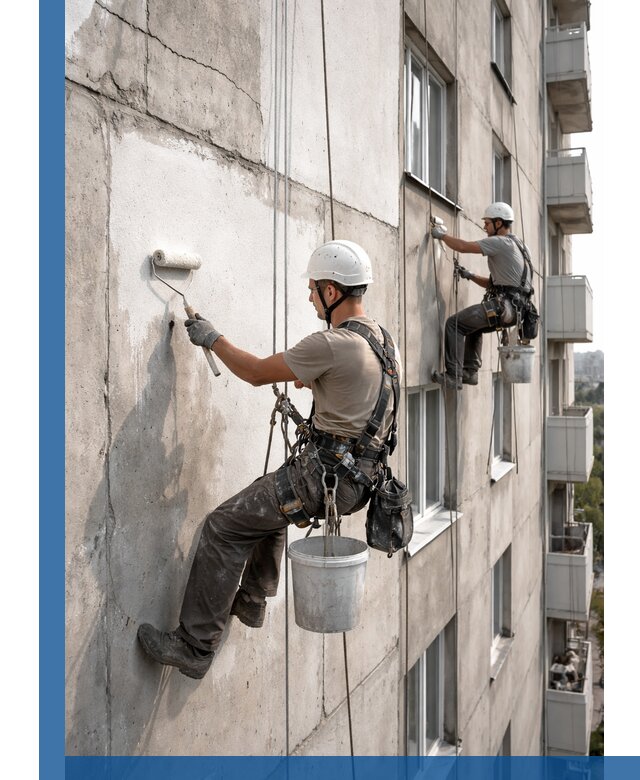 Покраска бетонного фасада в Тынде для жилых и промышленных объектов