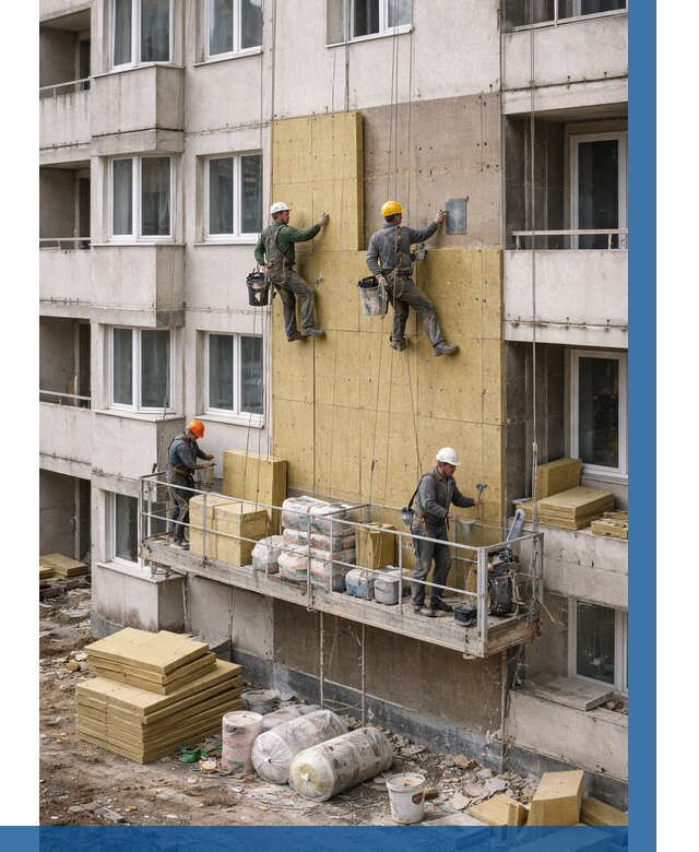 Утепление фасада минватой в Тынде от 1542 р. | ВЫСОТНИК-Тнд