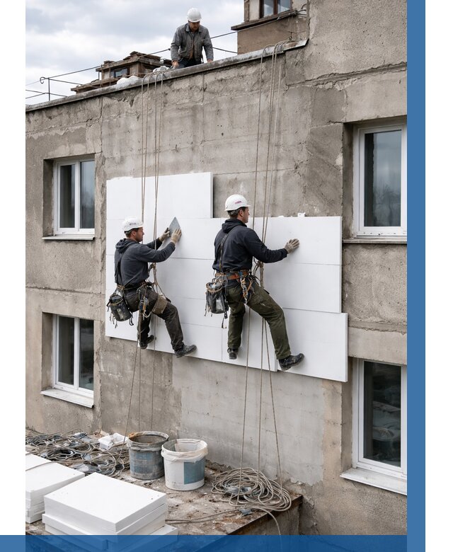 Утепление фасада пенополистиролом в Тынде от 1850 р. | ВЫСОТНИК-Тнд