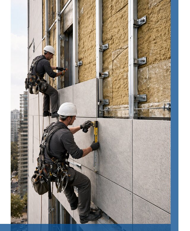 Монтаж вентилируемого фасада в Тынде от 3597 р. | ВЫСОТНИК-Тнд