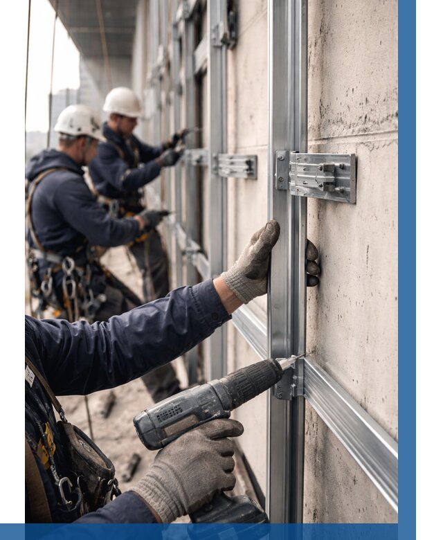 Монтаж подсистемы вентфасада в Тынде от 874 р. | ВЫСОТНИК-Тнд