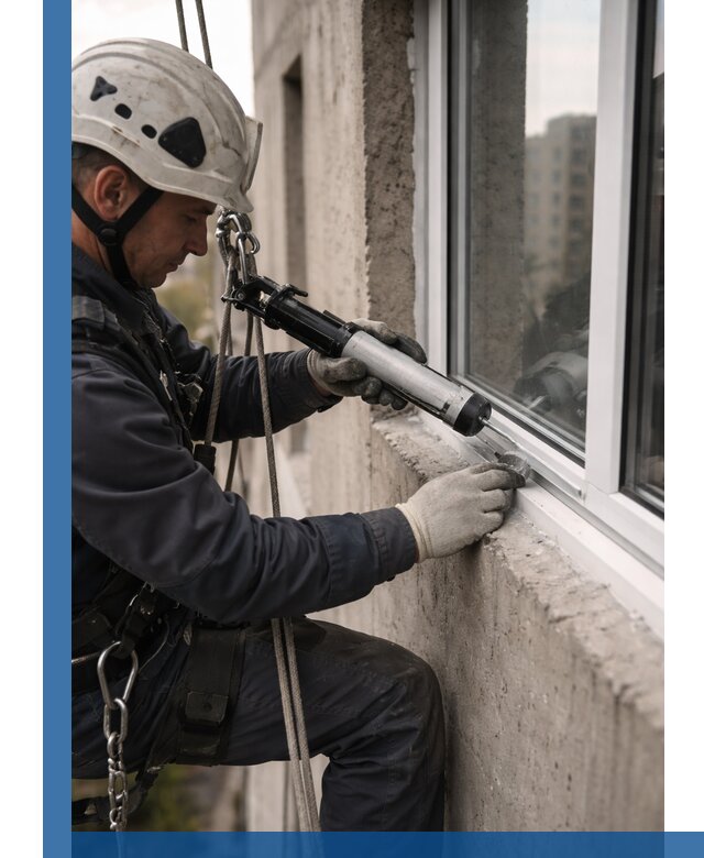 Герметизация оконных швов снаружи в Тынде профессионально