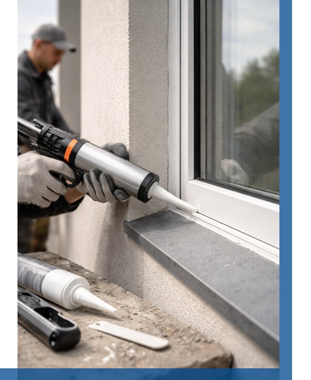 Герметизация монтажных швов окон в Тынде от 668 р. | ВЫСОТНИК-Тнд