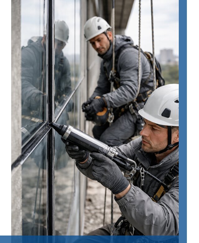 Герметизация витражных швов в Тынде от 668 р. | ВЫСОТНИК-Тнд