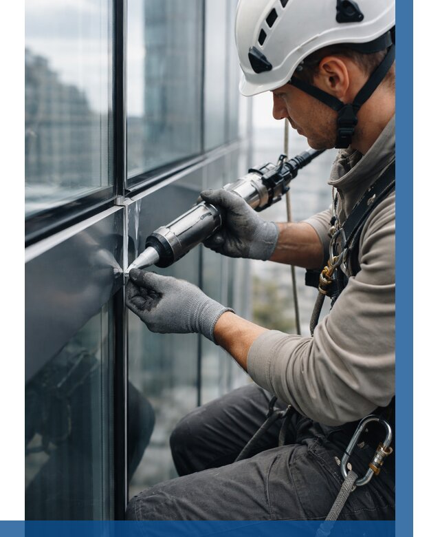 Герметизация стыков витража в Тынде от 1233 р. | ВЫСОТНИК-Тнд