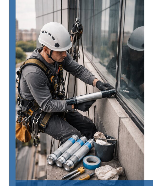 Герметизация стыков витража в Тынде для герметичных фасадов