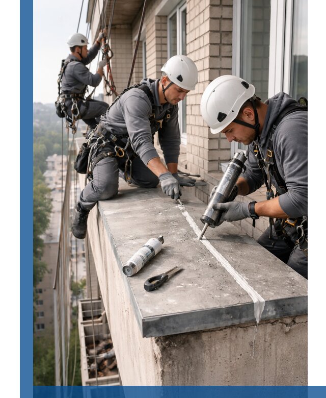 Герметизация балконного козырька в Тынде профессионально