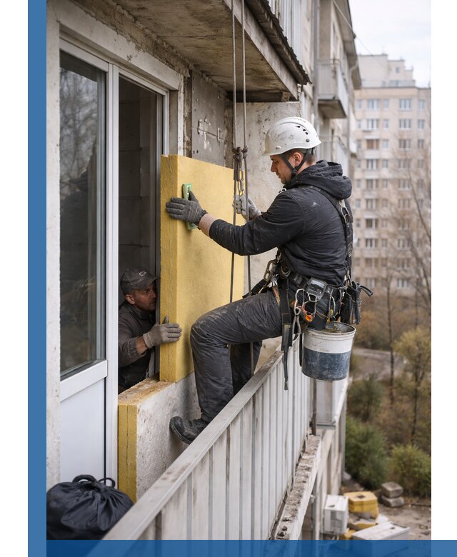 Профессиональное утепление балкона снаружи в Тынде под ключ