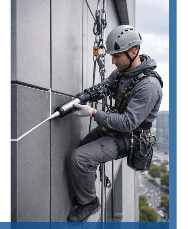 Герметизация стыков фасадных панелей в Тынде от 6680 р.| ВЫСОТНИК-Тнд