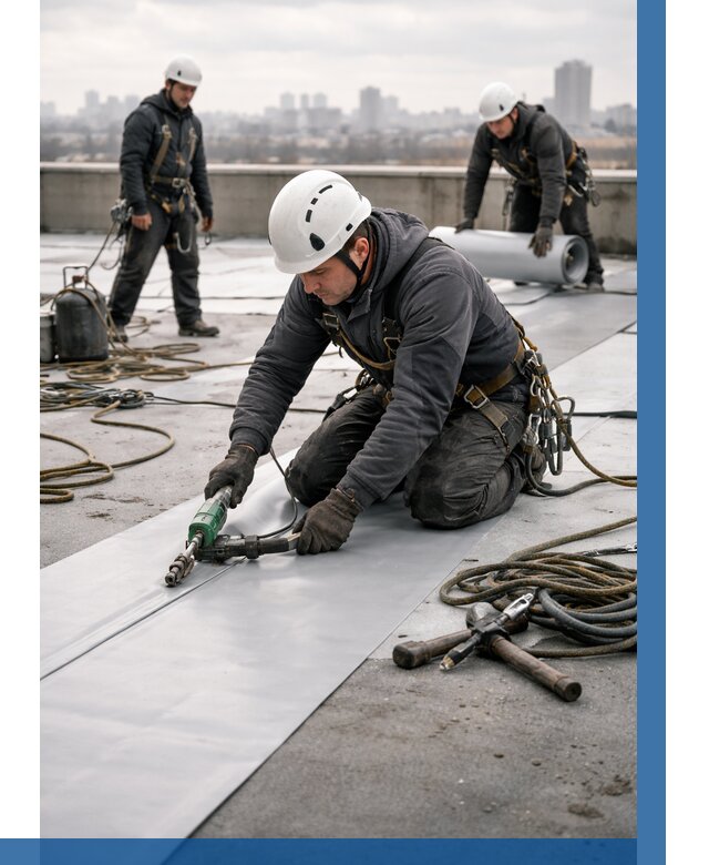 Ремонт мембранной кровли в Тынде от 1850 р./м2 | ВЫСОТНИК-Тнд