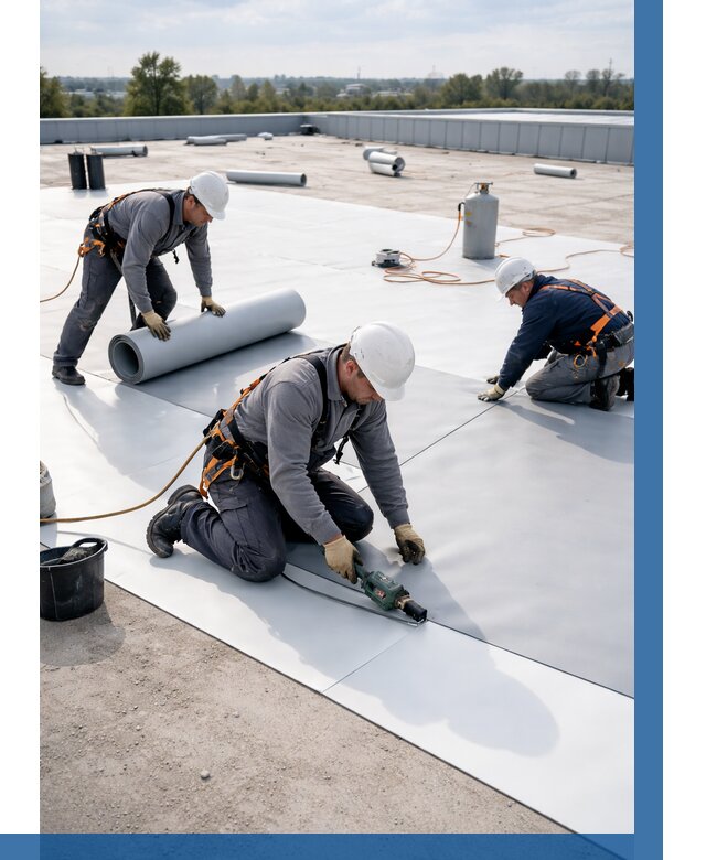 Монтаж мембранной кровли под ключ в Тынде от 1233 р. | ВЫСОТНИК-Тнд