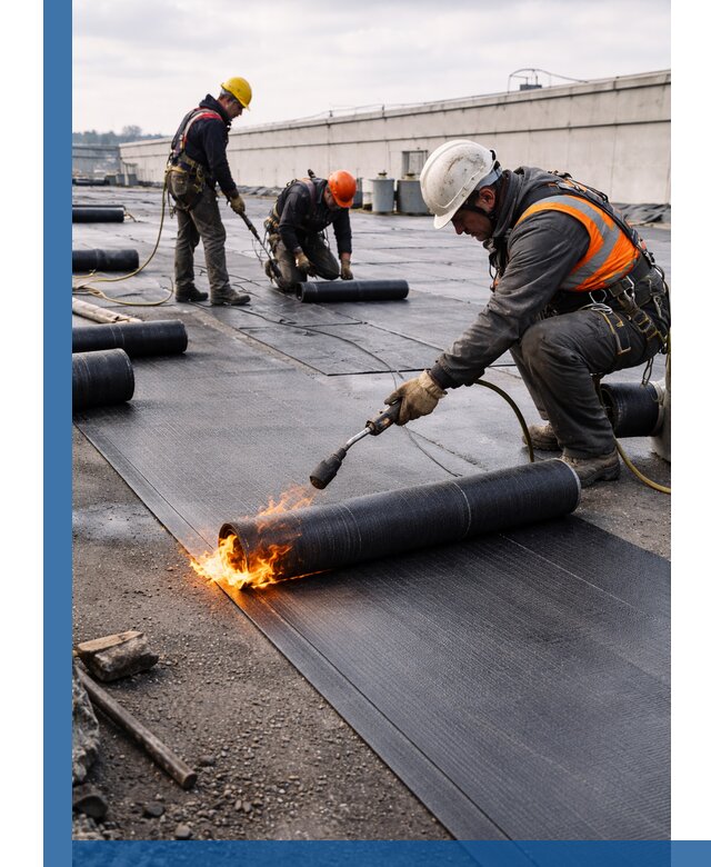 Монтаж наплавляемой кровли в Тынде профессионально