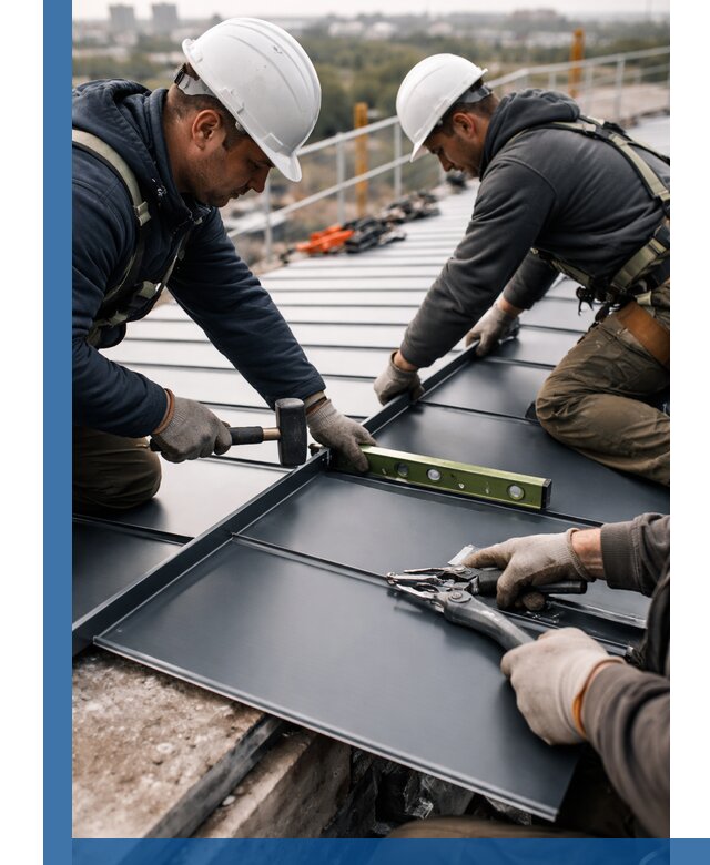 Монтаж фальцевой кровли в Тынде для промышленных зданий