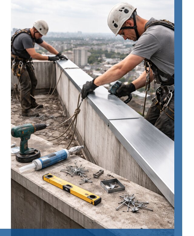 Монтаж парапетных крышек в Тынде от 822 р. | ВЫСОТНИК-Тнд