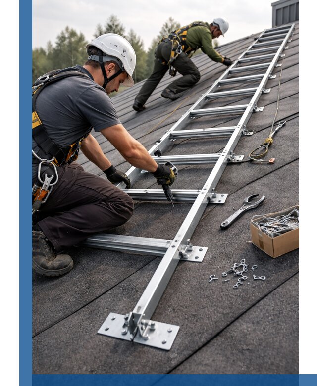Профессиональный монтаж кровельной лестницы в Тынде под ключ