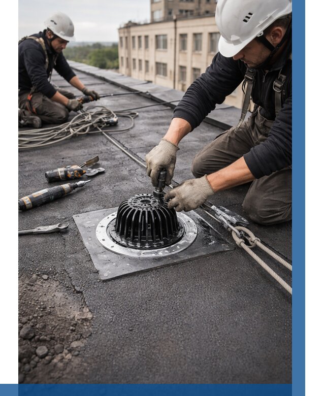 Установка водосточных воронок в Тынде цена от 3597 р. | ВЫСОТНИК-Тнд