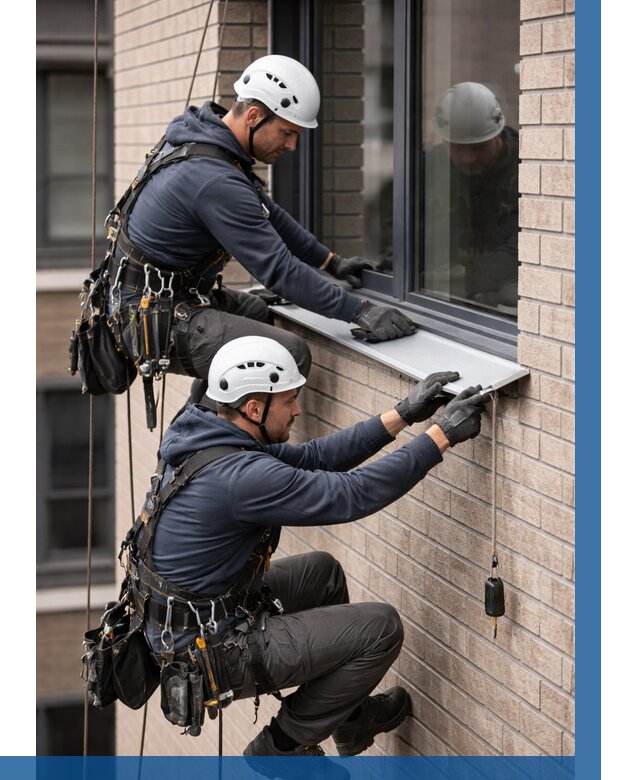 Монтаж оконных отливов под ключ в Тынде от 3597 р. | ВЫСОТНИК-Тнд