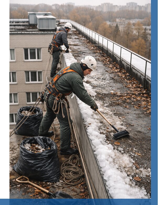 Очистка кровли по периметру в Тынде от 565 р. | ВЫСОТНИК-Тнд