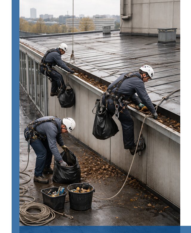 Очистка кровли по периметру в Тынде силами промышленных альпинистов