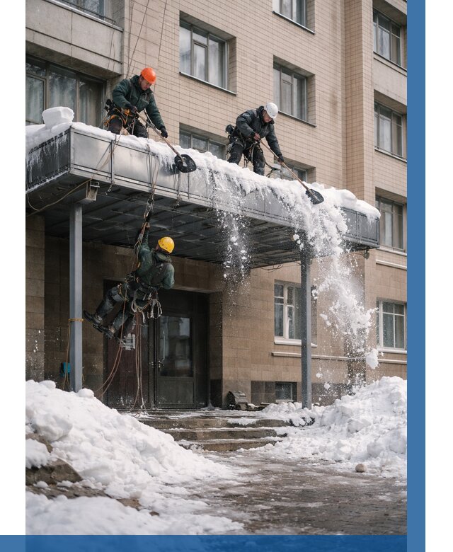 Очистка козырьков от снега в Тынде от 3597 р. | ВЫСОТНИК-Тнд