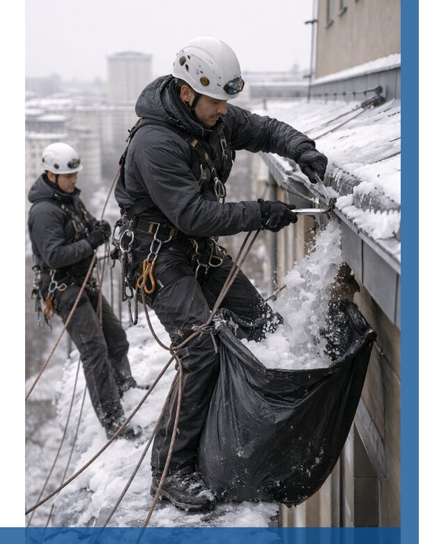 Аварийная очистка крыши в Тынде под ключ от 308 р. | ВЫСОТНИК-Тнд