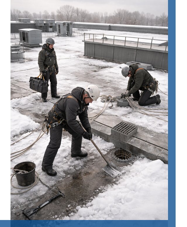 Абонентское обслуживание кровли зимой в Тынде от 8222 р. | ВЫСОТНИК-Тнд