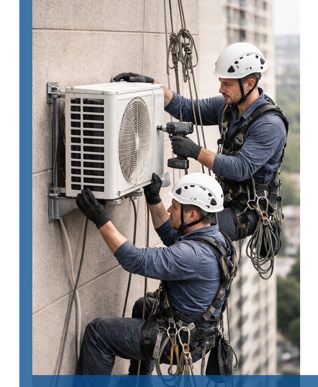 Монтаж внешнего блока кондиционера в Тынде установка и крепление