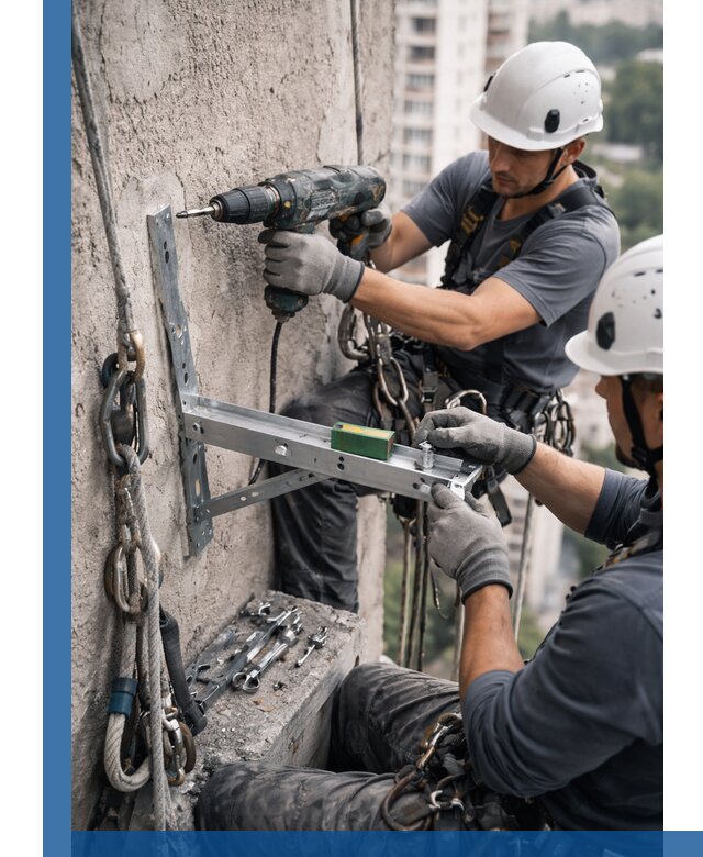 Установка кронштейнов кондиционера и крепежа в Тынде