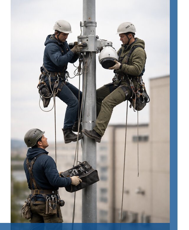 Установка видеокамер на мачте в Тынде от 8735 р. | ВЫСОТНИК-Тнд