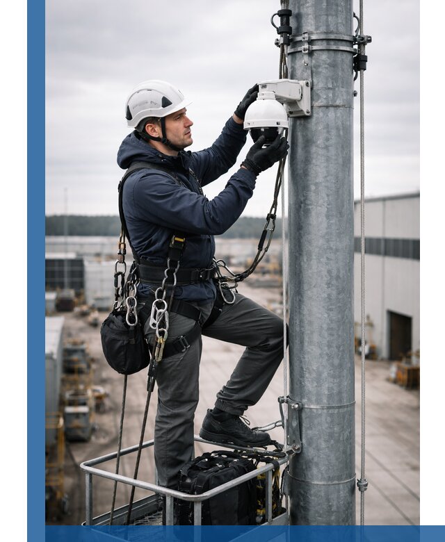 Профессиональная установка видеокамер на мачте в Тынде