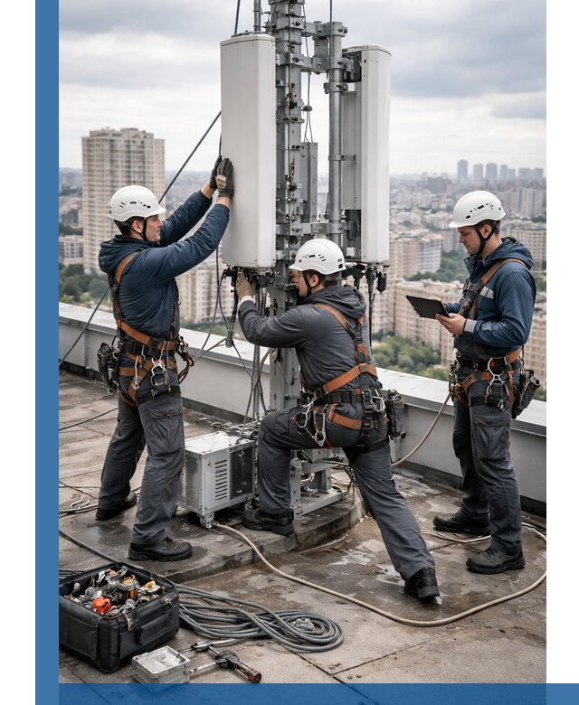 Монтаж антенн связи на крыше в Тынде с вводом в эксплуатацию