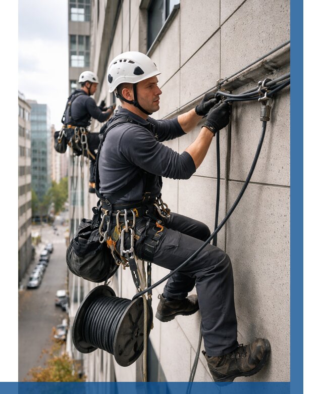 Прокладка кабеля по фасаду в Тынде от 360 р. | ВЫСОТНИК-Тнд