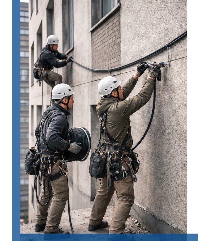 Прокладка кабеля по фасаду в Тынде, профессиональный монтаж