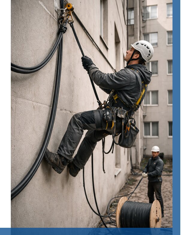 Протяжка кабеля питания на высоте в Тынде от 462 р. | ВЫСОТНИК-Тнд