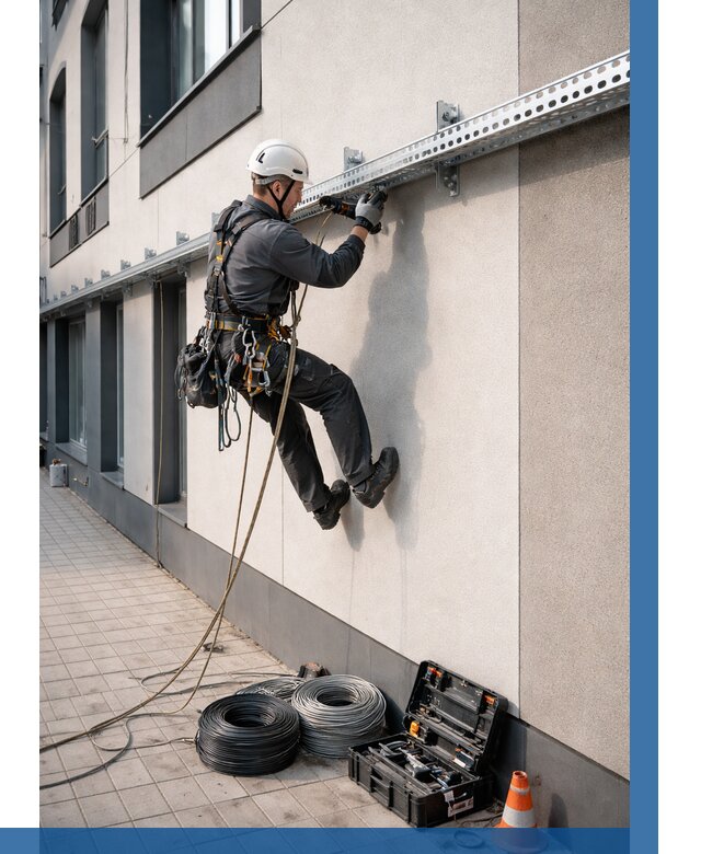 Монтаж кабельных лотков на фасаде в Тынде от 1233 р. | ВЫСОТНИК-Тнд