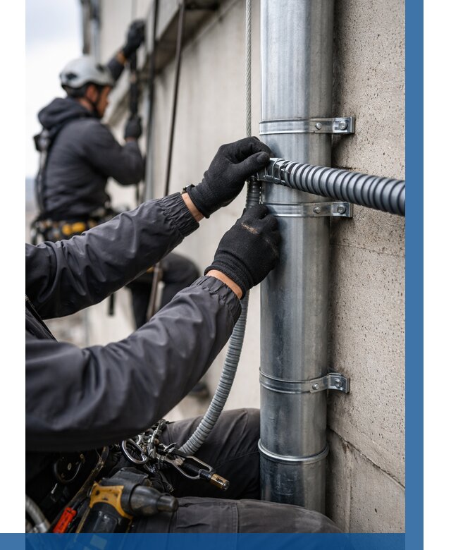 Монтаж гофры для кабеля в Тынде от 308 р. | ВЫСОТНИК-Тнд