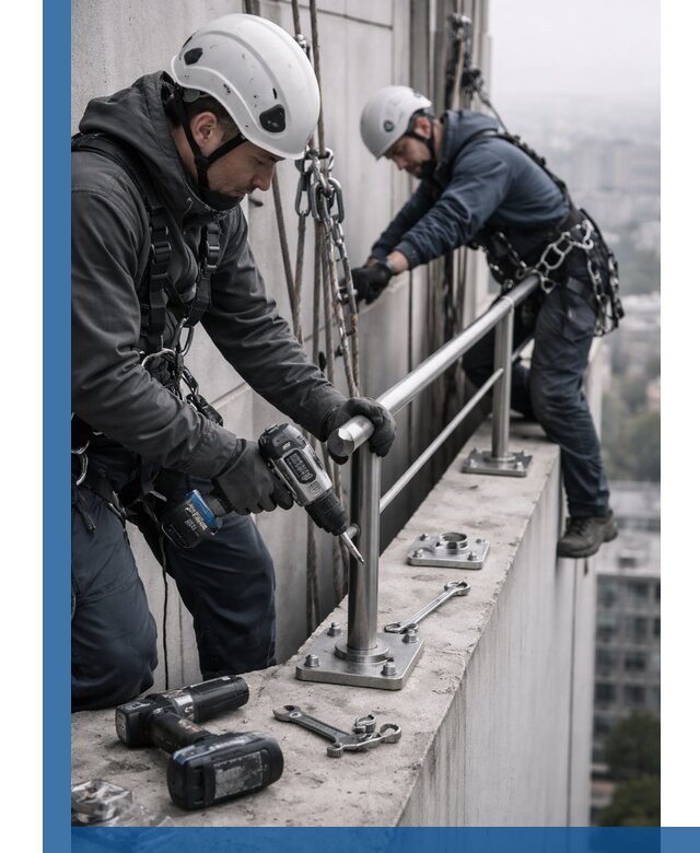 Монтаж перил на высоте в Тынде для жилых и промобъектов