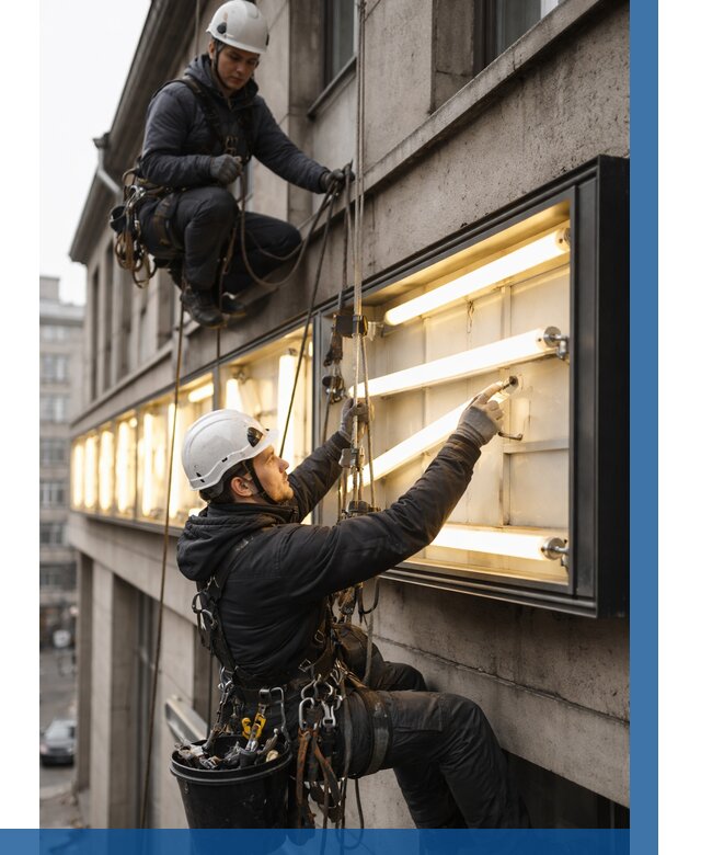 Замена ламп в вывеске в Тынде под ключ от 3597 р. | ВЫСОТНИК-Тнд