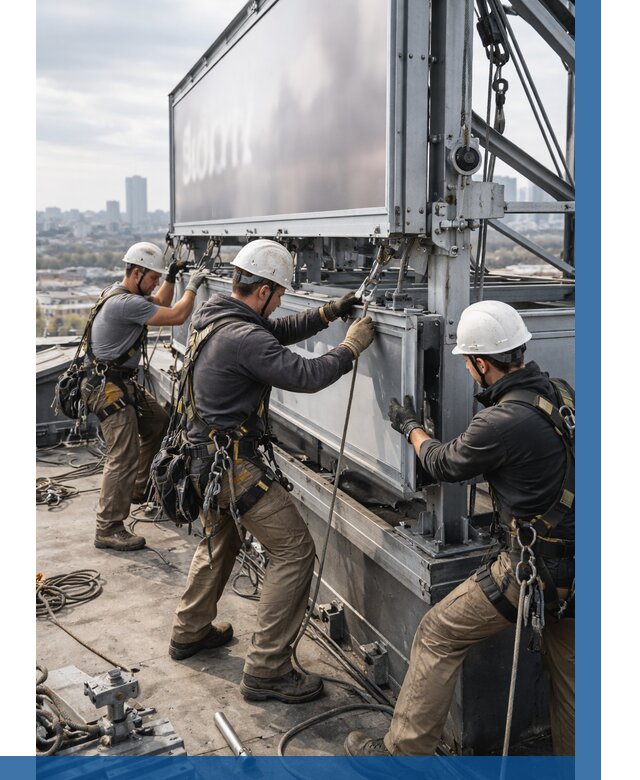 Монтаж крышной рекламной конструкции в Тынде от 61662 р.|ВЫСОТНИК-Тнд