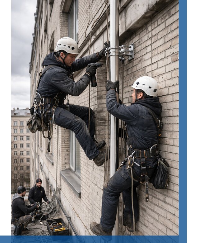 Монтаж флагштока на здании в Тынде от 6680 р. | ВЫСОТНИК-Тнд