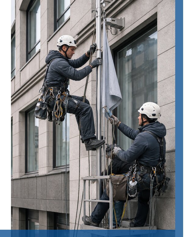 Установка флагов на фасаде в Тынде от 4625 р. | ВЫСОТНИК-Тнд