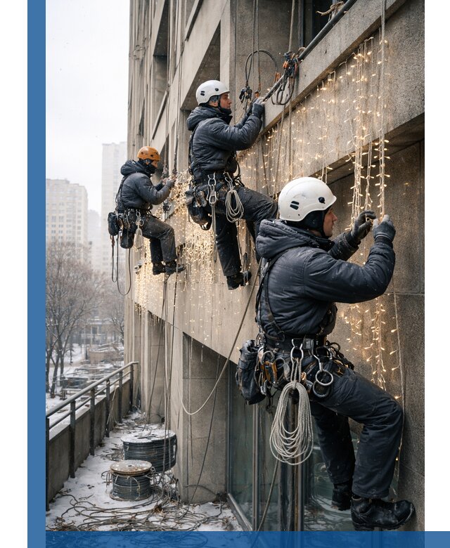 Монтаж новогодней иллюминации и украшение фасадов в Тынде